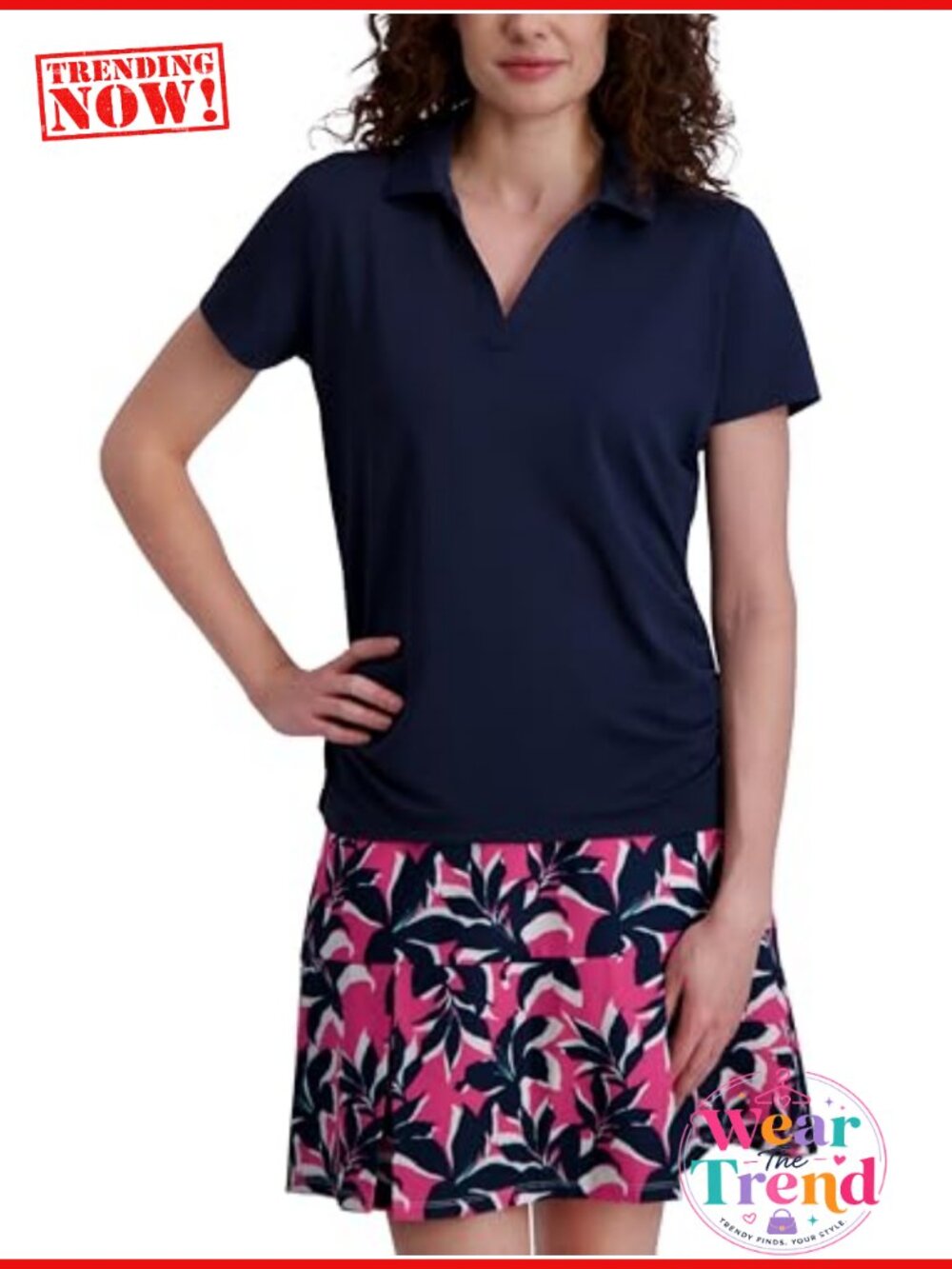 Women's Side Ruched Short Sleeve Polo Shirt UPF 50+ Stretch